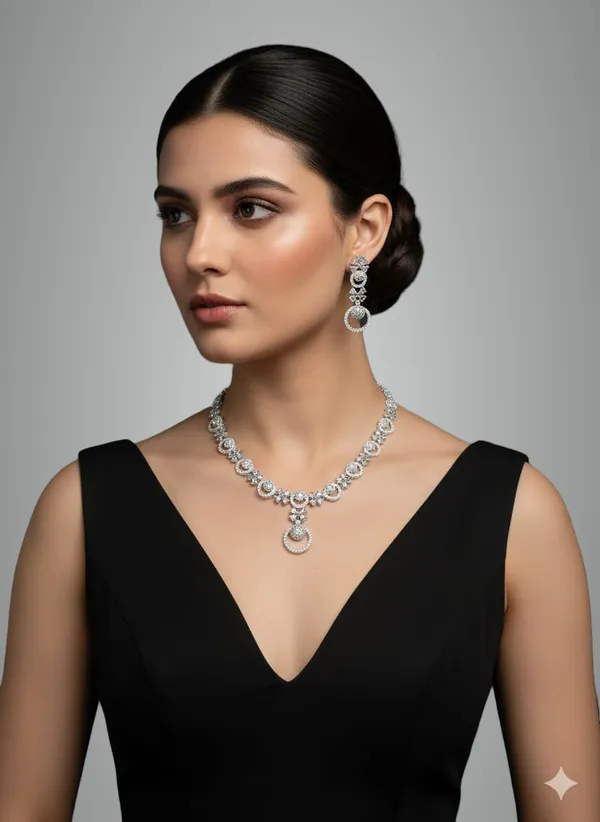 Silver_Brass_Necklace_set_For_women