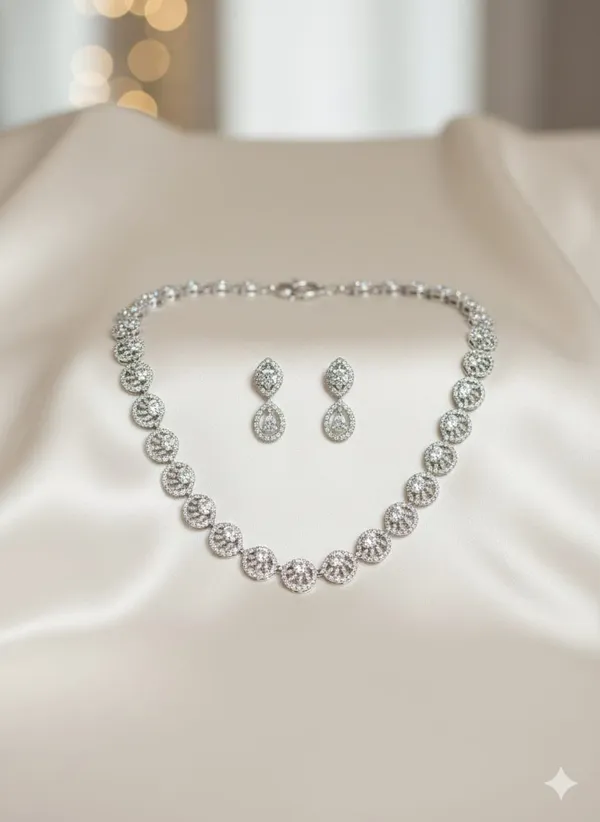 Silver_Brass_Necklace_set_For_women
