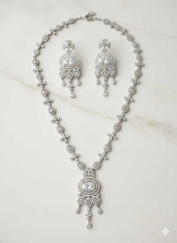 Silver_Brass_Necklace_set_For_women