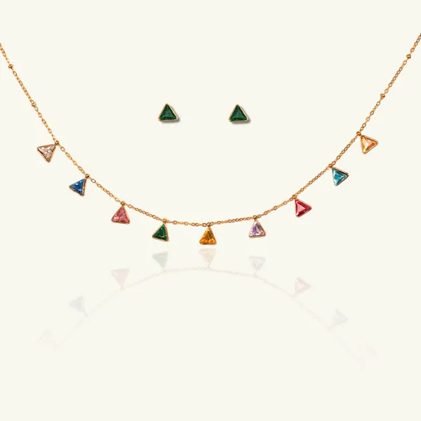 Multi_Colour_Stone_Triangle_Charm_Necklace_Set