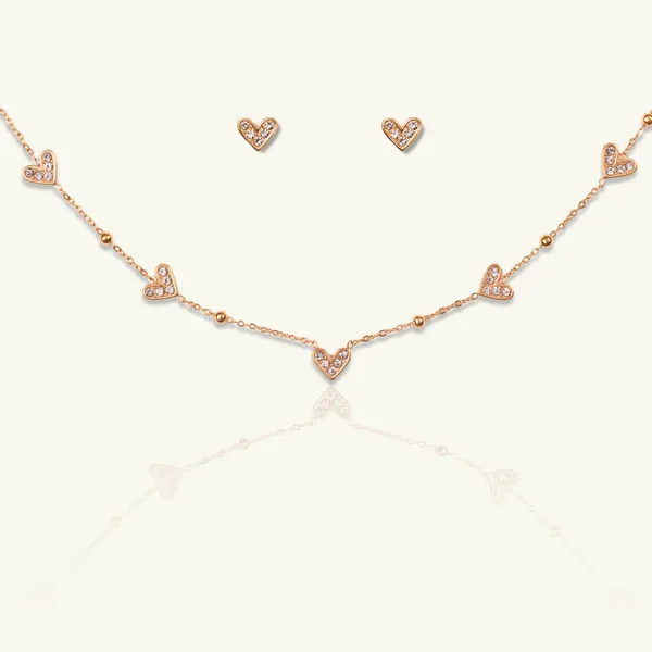 Heart_Charm_With_White_Stone_Necklace_Set