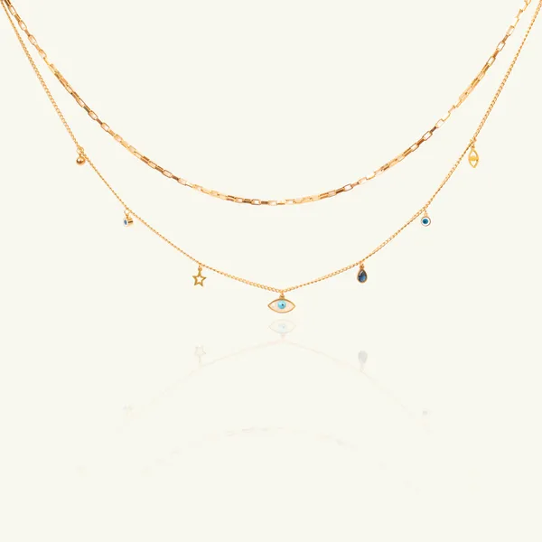 Evil_Eye_With_Multi_Charm_Double_Layer_Necklace