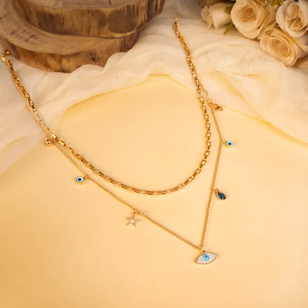 Evil_Eye_With_Multi_Charm_Double_Layer_Necklace