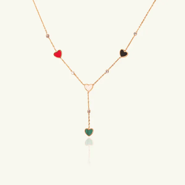 Multi_Colour_Heart_Charm_Necklace_With_Stone