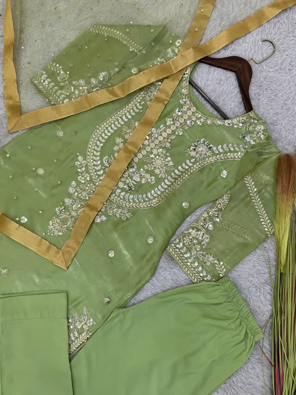 Pista_Green_Embroidered_Silk_Kurta_Set_with_Organza_Dupatta
