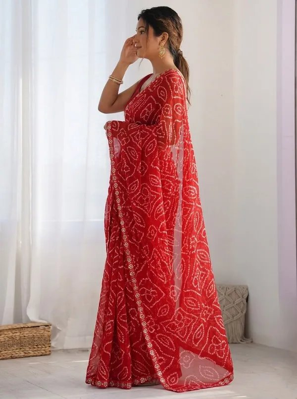 Classic_Red_Bandhej_Georgette_Saree_with_Lace_Border