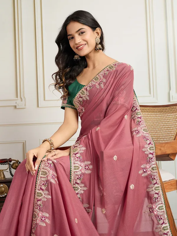 Maroon_Party_Wear_Star_Georgette_Saree_For_Women
