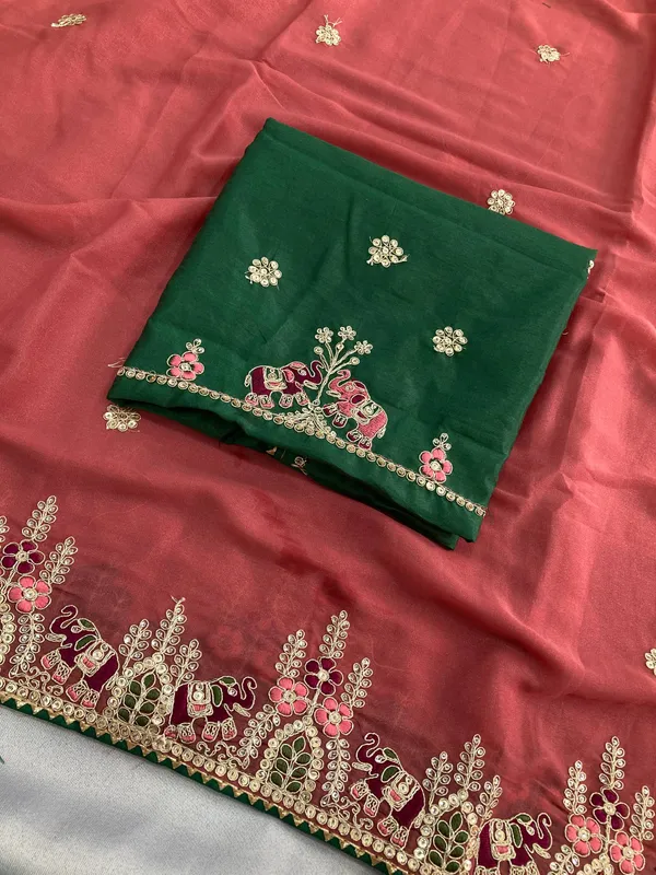 Maroon_Party_Wear_Star_Georgette_Saree_For_Women