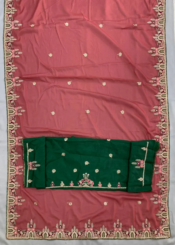 Maroon_Party_Wear_Star_Georgette_Saree_For_Women