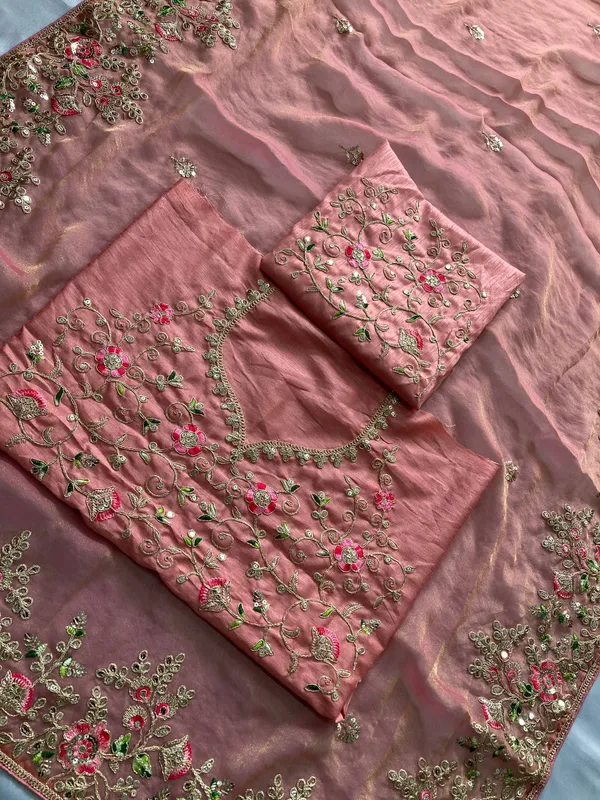 Rose_Wedding_Special_Party_Wear_Soft_Moss_Chiffon_Saree_For_Women