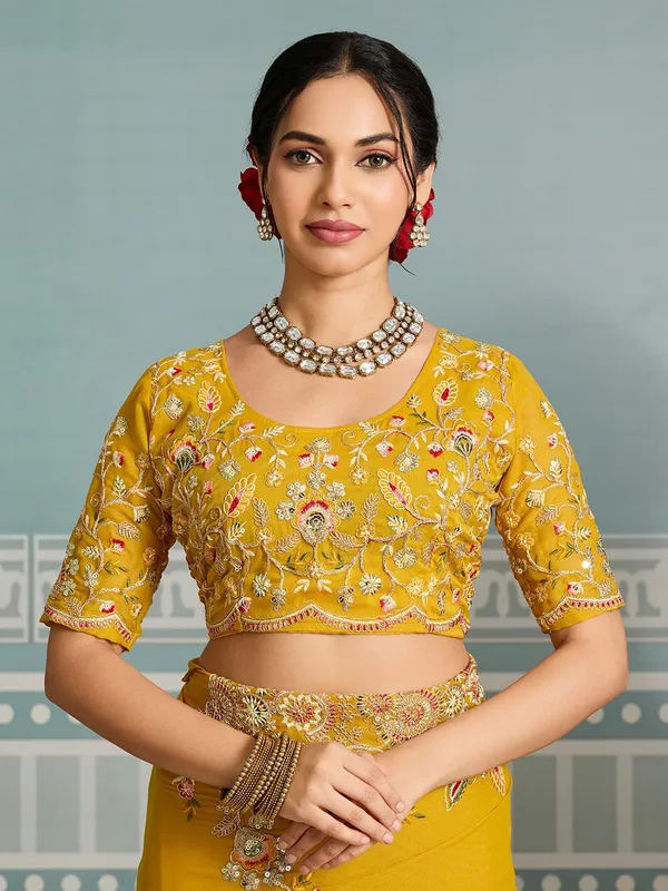 Yellow_Party_Wear_Soft_Star_Georgette_Saree_For_Women