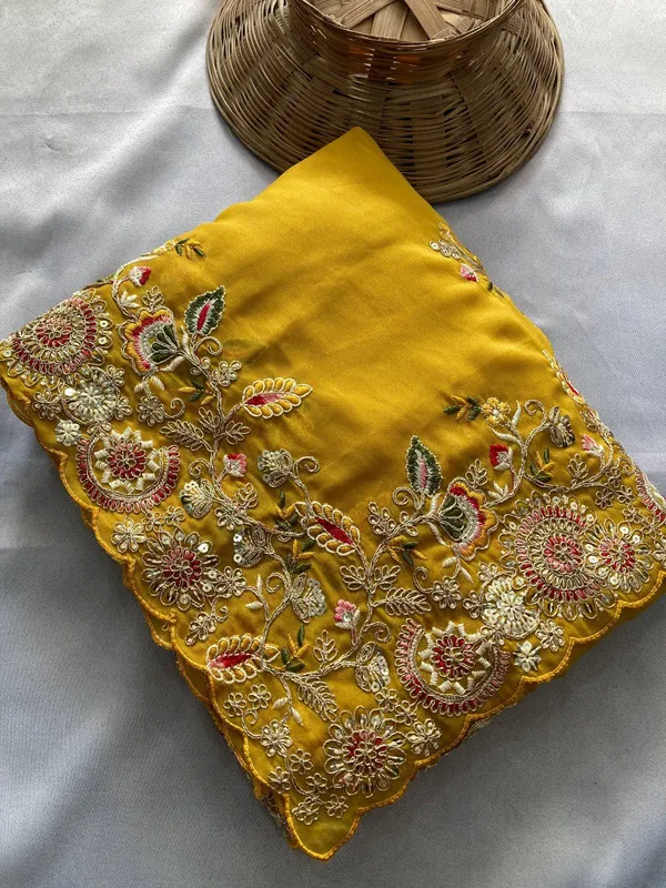 Yellow_Party_Wear_Soft_Star_Georgette_Saree_For_Women