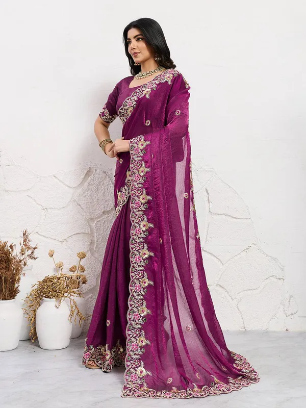 Purple_Soft_Space_Silk_Saree_For_Women