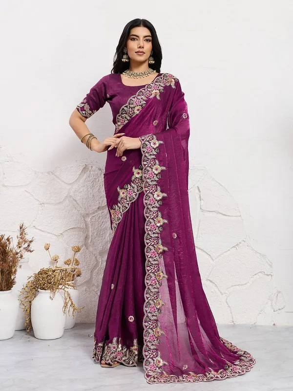 Purple_Soft_Space_Silk_Saree_For_Women