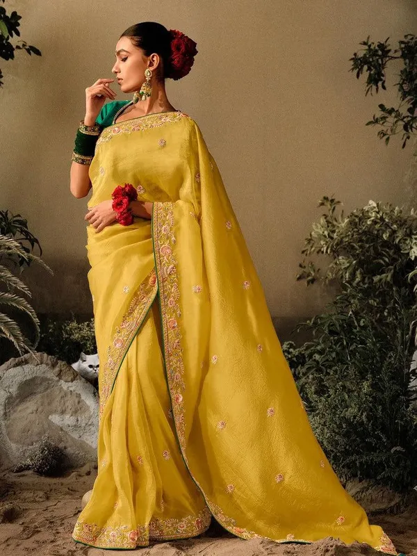 Yellow_Premium_Soft_Chinon_Silk_Saree_For_Women