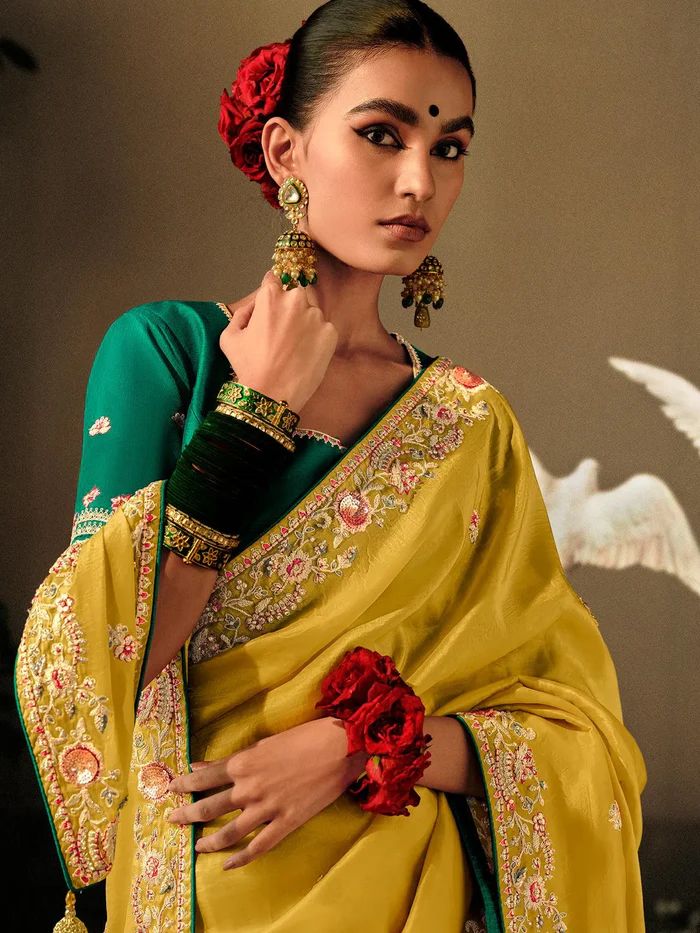 Yellow_Premium_Soft_Chinon_Silk_Saree_For_Women