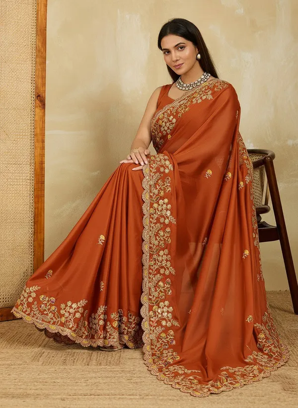 Orange_Party_Wear_Soft_Rangoli_Silk_Saree_For_Women