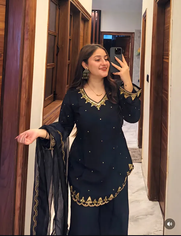 Black_Embroidered_Kurta_Palazzo_Set_with_Dupatta