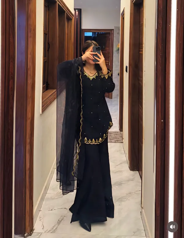 Black_Embroidered_Kurta_Palazzo_Set_with_Dupatta