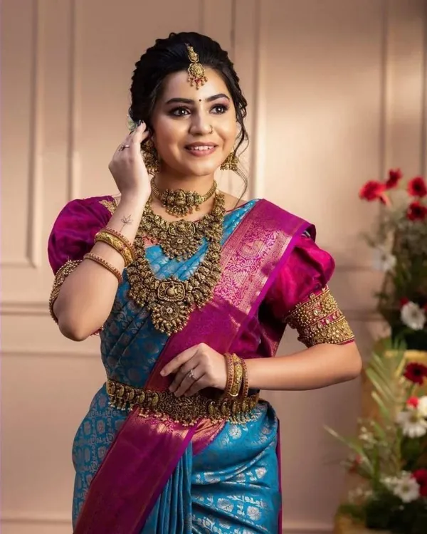 Pink_and_Blue_Kanjivaram_Silk_Saree_|_Soft_Litchi_Silk_|_Jacquard_Work