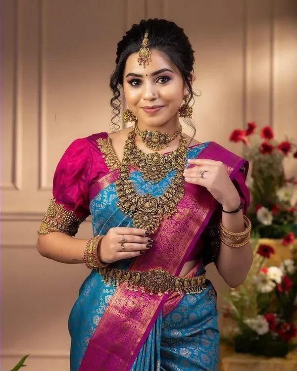 Pink_and_Blue_Kanjivaram_Silk_Saree_|_Soft_Litchi_Silk_|_Jacquard_Work