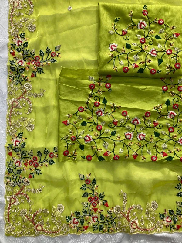 Bijal_Sarees_Fresh_Lime_Green_Party_Wear_Zimmy_Chu_Silk_Saree_with_C-Pallu_Embroidery_&_Cutwork_Border