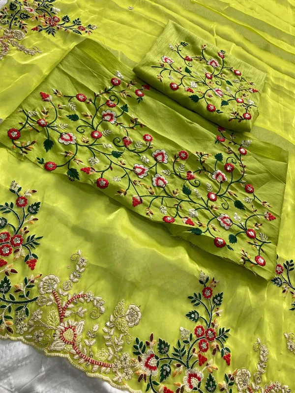 Bijal_Sarees_Fresh_Lime_Green_Party_Wear_Zimmy_Chu_Silk_Saree_with_C-Pallu_Embroidery_&_Cutwork_Border