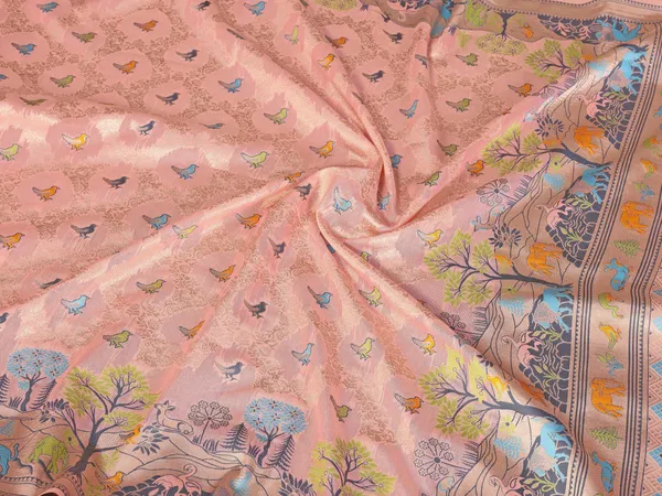 Blush_Pink_&_Antique_Gold_Wedding_Wear_Pashmina_Silk_Saree_–_New_Pashmina_Weaving_Collection