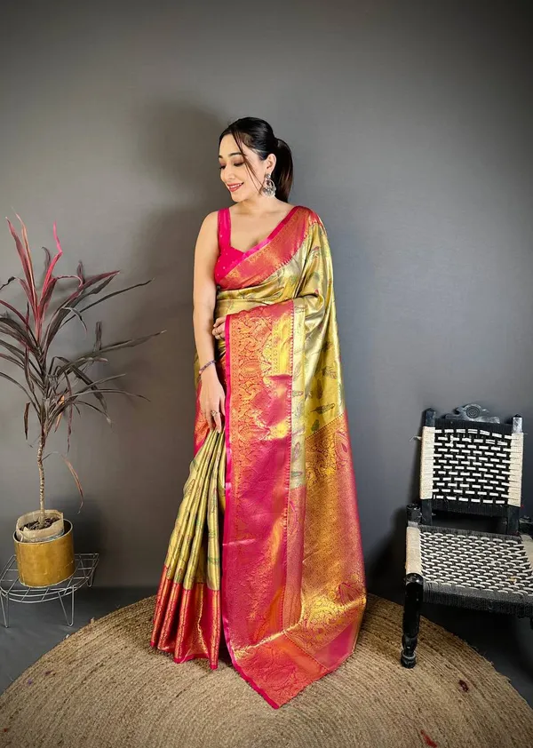 Classic_Gold_Pink_Kanjivaram_Silk_Saree