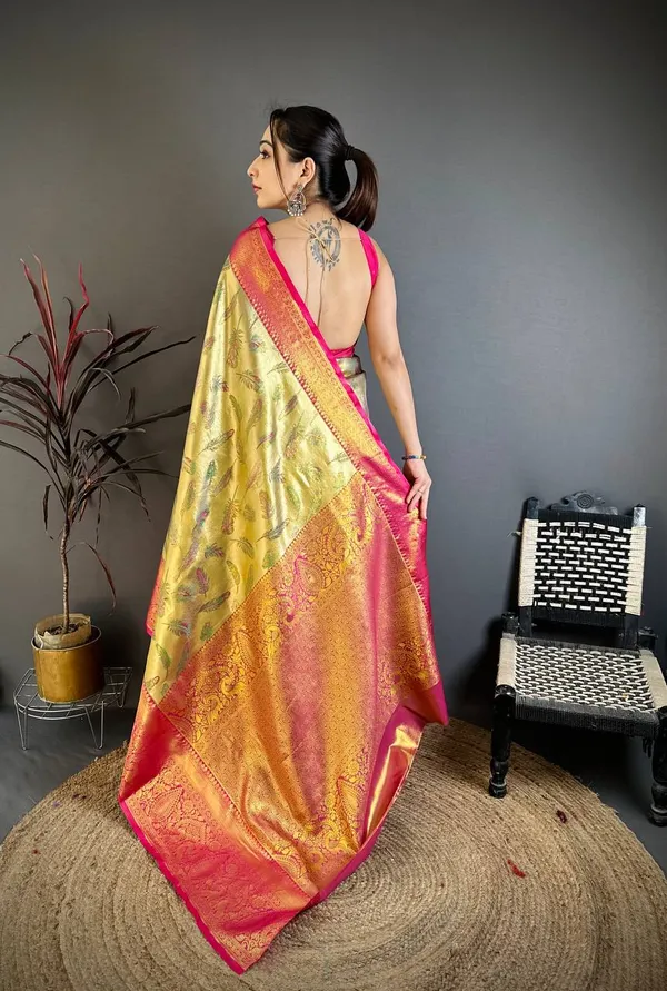 Classic_Gold_Pink_Kanjivaram_Silk_Saree
