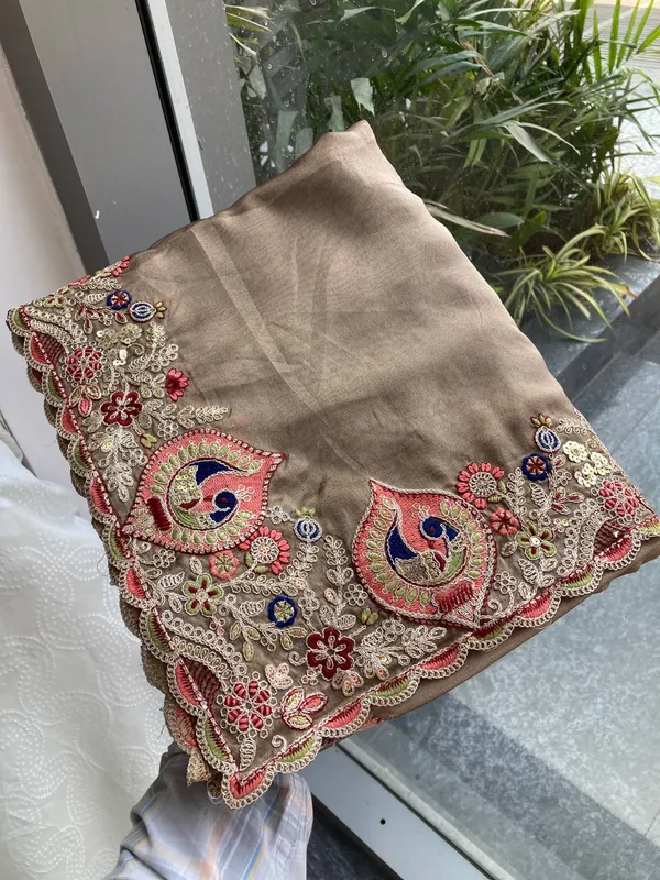 Classic_Mocha_Brown_Party_Wear_Soft_Rangoli_Silk_Saree