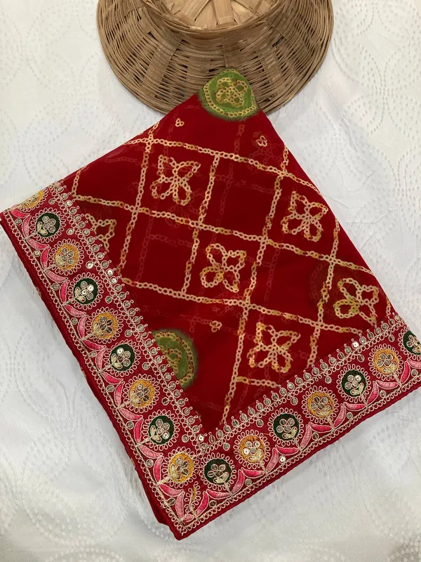 Crimson_Rajwadi_Red_–_Devki3_Bandhej_Wedding_Georgette_Saree