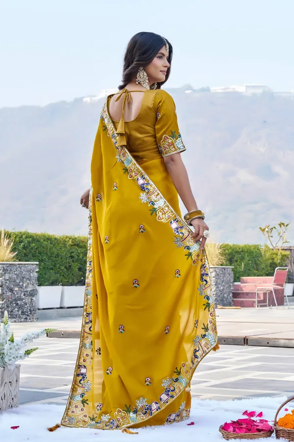 Designer_Mustard_Yellow_Embroidered_Satin_Chiffon_Saree_–_Wedding_&_Festive_Wear