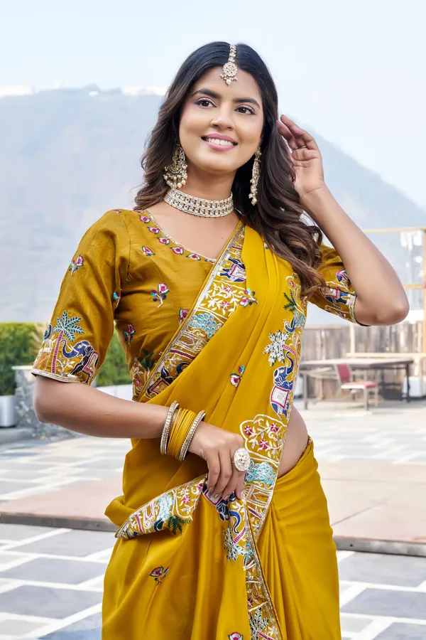 Designer_Mustard_Yellow_Embroidered_Satin_Chiffon_Saree_–_Wedding_&_Festive_Wear