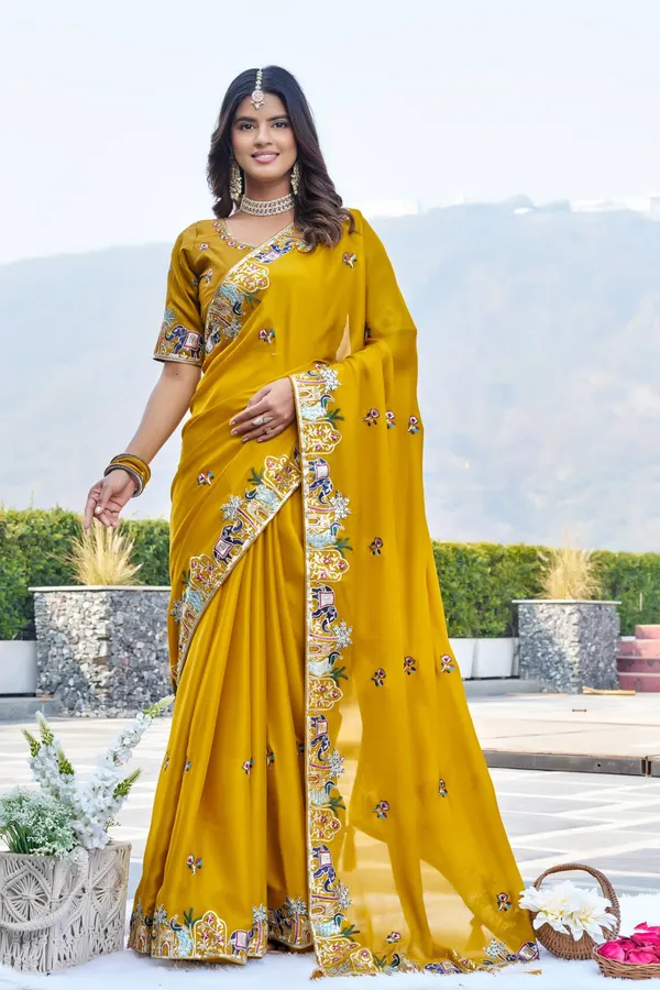 Designer_Mustard_Yellow_Embroidered_Satin_Chiffon_Saree_–_Wedding_&_Festive_Wear