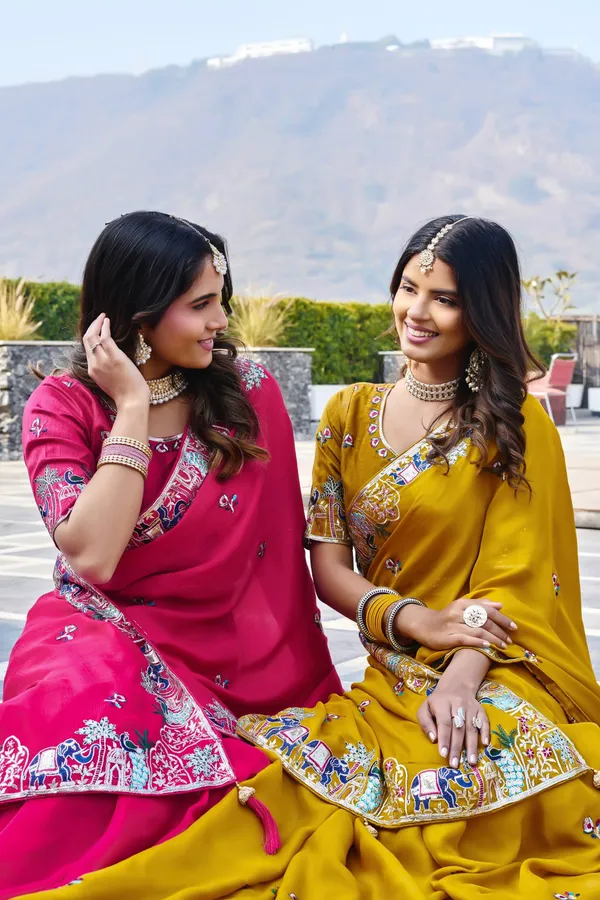 Designer_Mustard_Yellow_Embroidered_Satin_Chiffon_Saree_–_Wedding_&_Festive_Wear