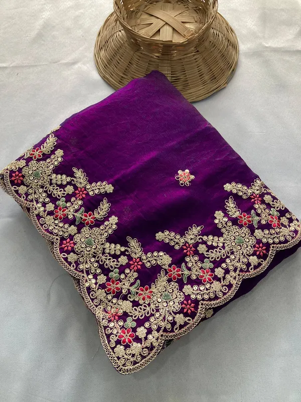 Purple_Party_Wear_Soft_Space_Silk_Saree_For_Women