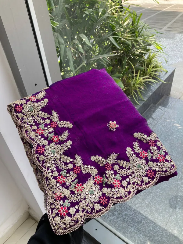 Purple_Party_Wear_Soft_Space_Silk_Saree_For_Women