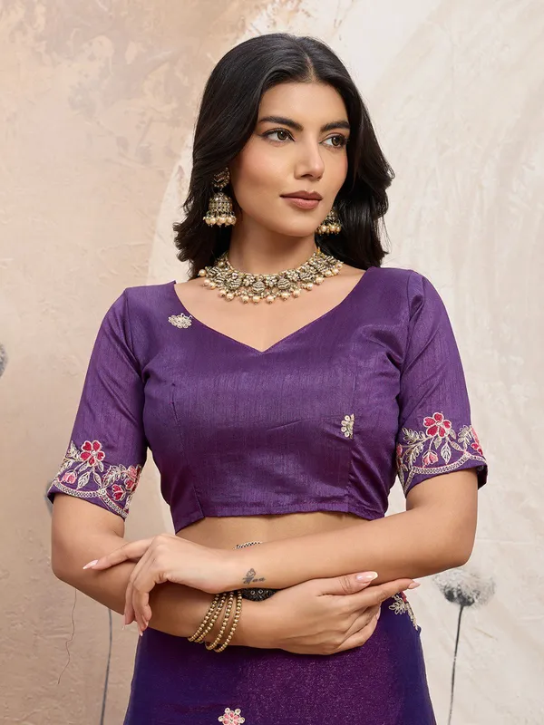 Purple_Party_Wear_Soft_Space_Silk_Saree_For_Women