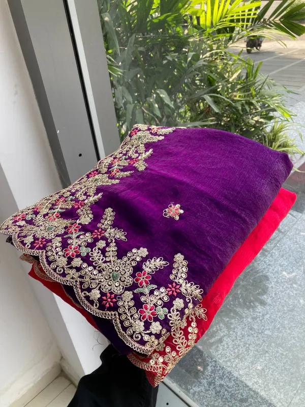 Purple_Party_Wear_Soft_Space_Silk_Saree_For_Women