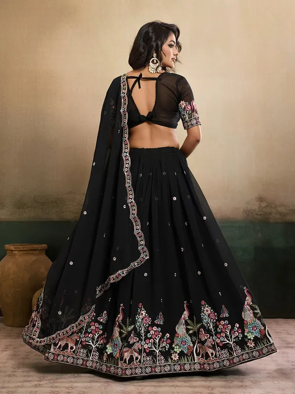Elegant_Black_Forest_Embroidered_Star_Georgette_Lehenga_Choli