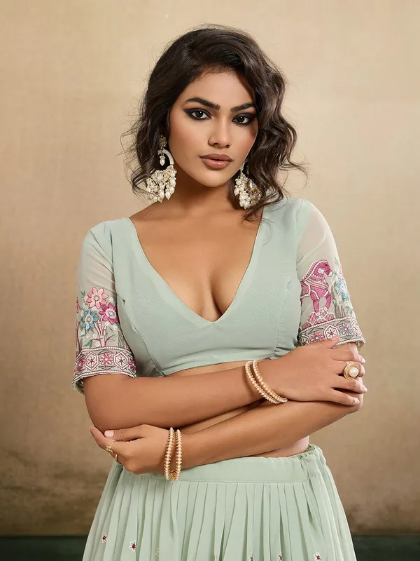 Elegant_Mint_Green_Forest_Embroidered_Star_Georgette_Lehenga_Choli_with_Dupatta