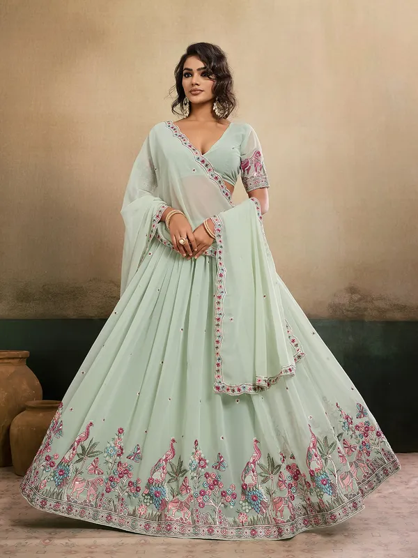 Elegant_Mint_Green_Forest_Embroidered_Star_Georgette_Lehenga_Choli_with_Dupatta