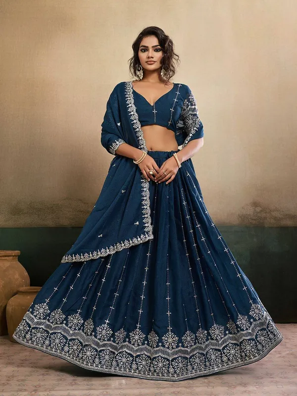 Elegant_Navy_Blue_Embroidered_Star_Georgette_Lehenga_Choli_with_Designer_Dupatta