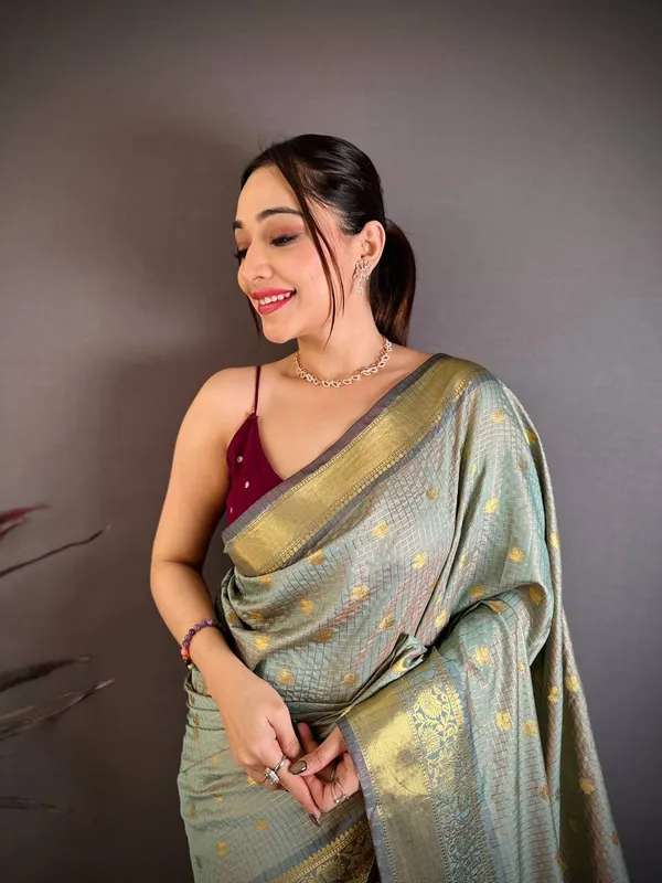 Elegant_Pastel_Pista_Green_Banarasi_Tissue_Silk_Saree_with_Zari_Butti_&_Rich_Border