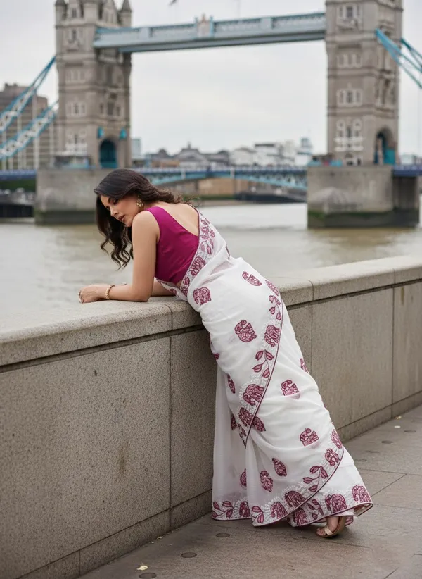 Elegant_Pearl_White_Party_Wear_Fendy_Chiffon_Saree_with_Wine_Embroidery