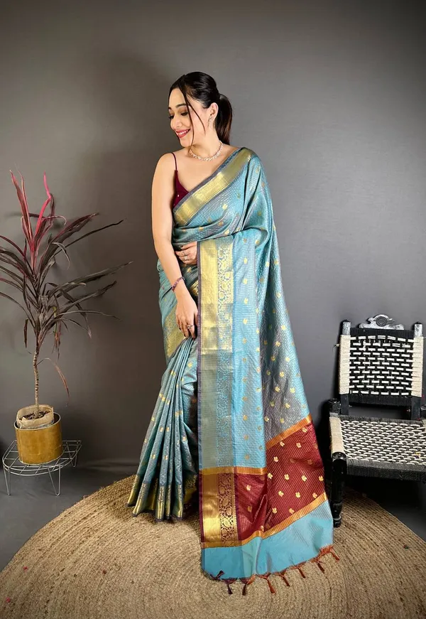 Elegant_Sky_Blue_Banarasi_Tissue_Silk_Saree_with_Zari_Butti_&_Rich_Border