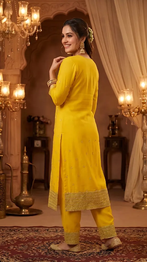 Elegant_Sunshine_Yellow_Embroidered_Kurti_Pant_Set_for_Festive_&_Ethnic_Wear
