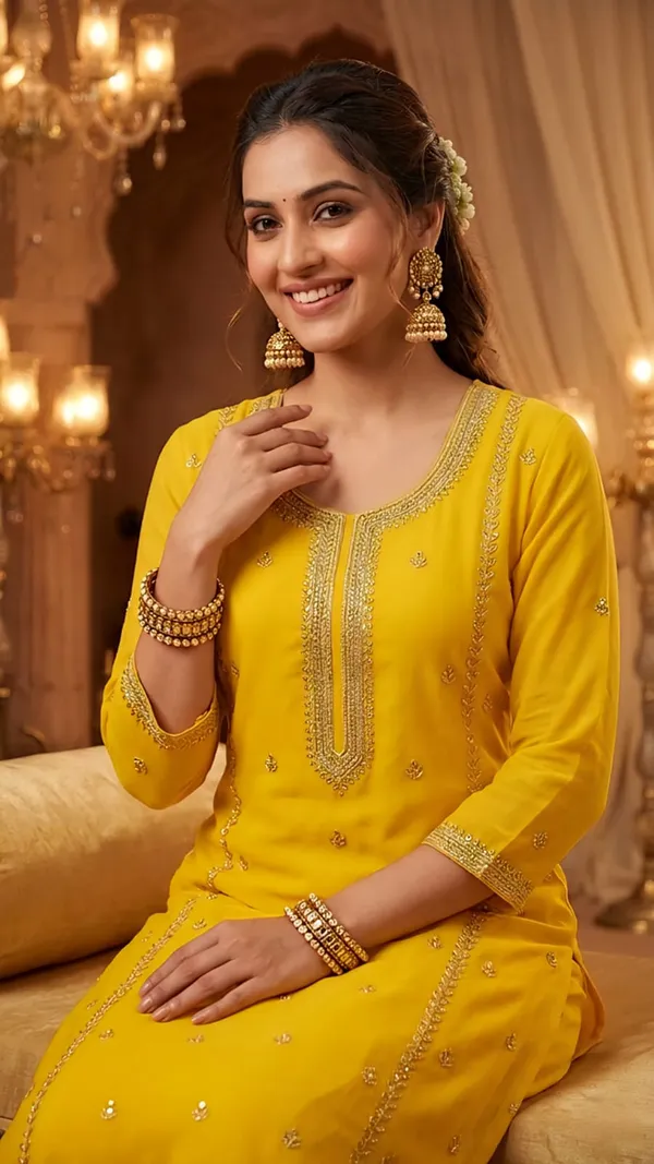 Elegant_Sunshine_Yellow_Embroidered_Kurti_Pant_Set_for_Festive_&_Ethnic_Wear