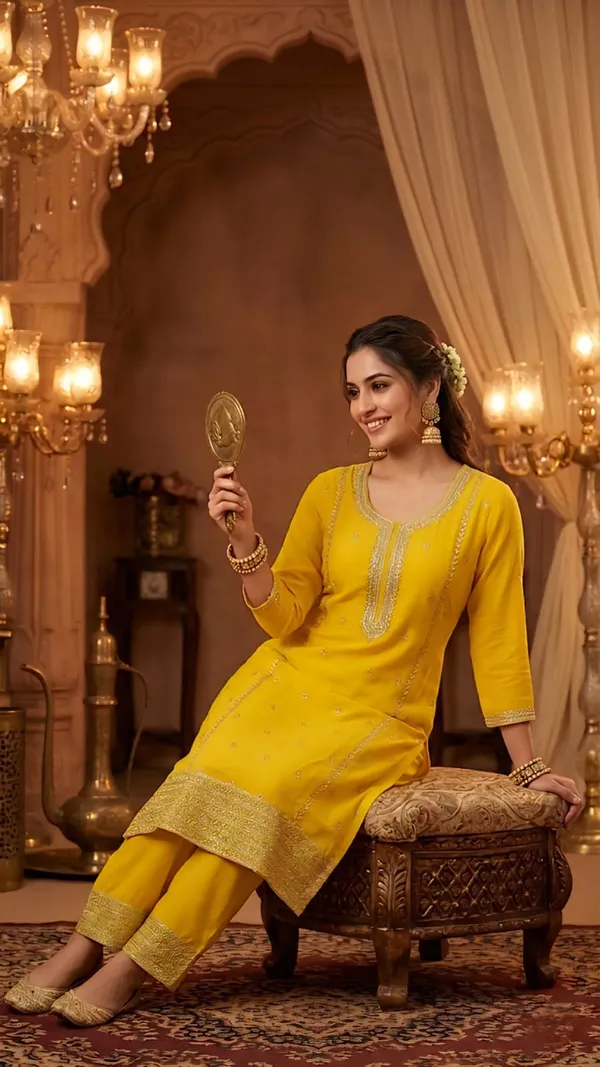 Elegant_Sunshine_Yellow_Embroidered_Kurti_Pant_Set_for_Festive_&_Ethnic_Wear